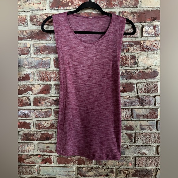 lululemon athletica Tops - Lululemon Open Back Tank Top Burgundy Heathered Athletic Workout Top size 8